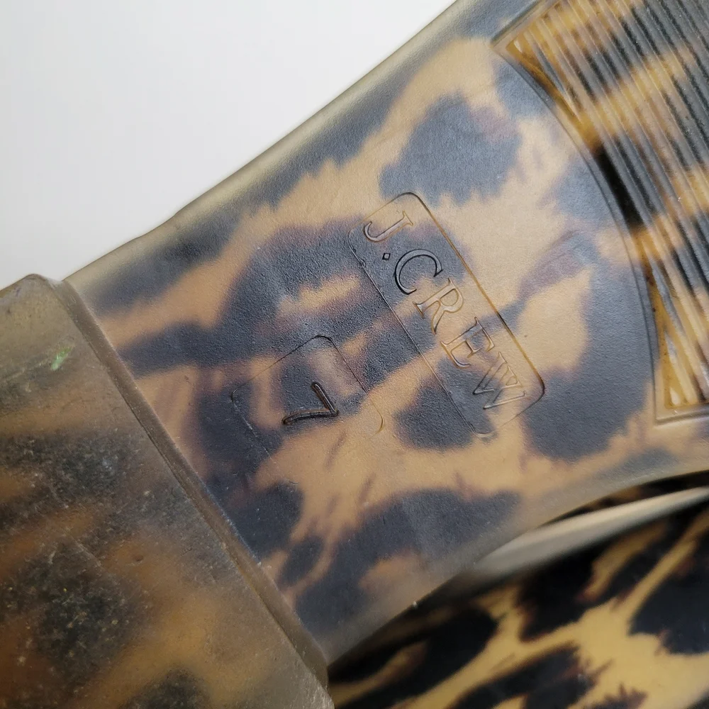 J. Crew leopard print shirt rain boots 7 - Picture 5 of 5